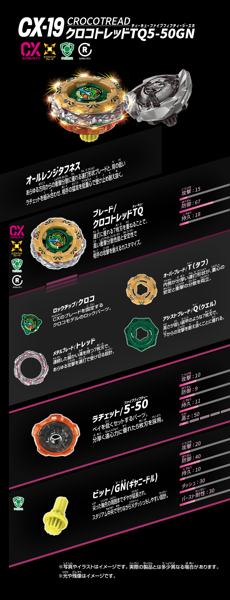 Beyblade X CX-19 Random BoosterCrocodile Red Select