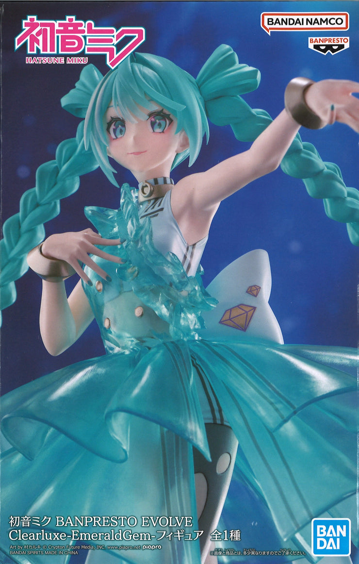 初音ミクEVOLVE Clearluxe-Emerald Gem‐フィギュア Hatsune Miku Banpresto Evolve Clearluxe Emerald Gem Figure
