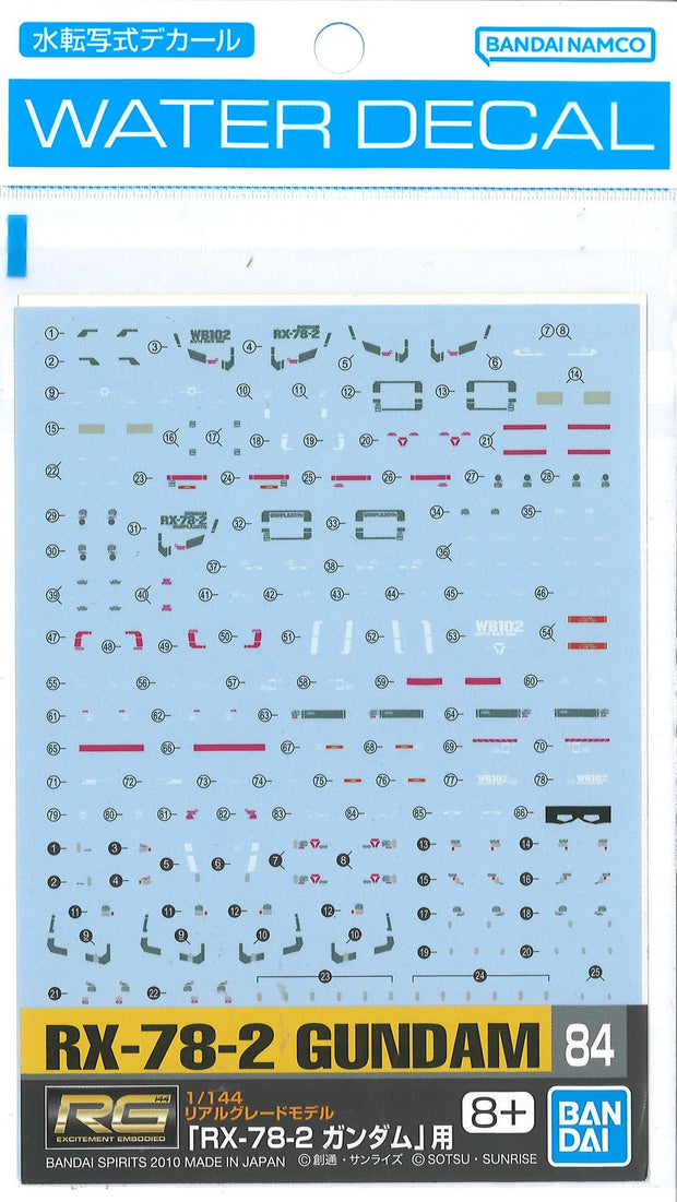 Gundam Decal 84 Rg 1/144 RX-78-2 Gundam