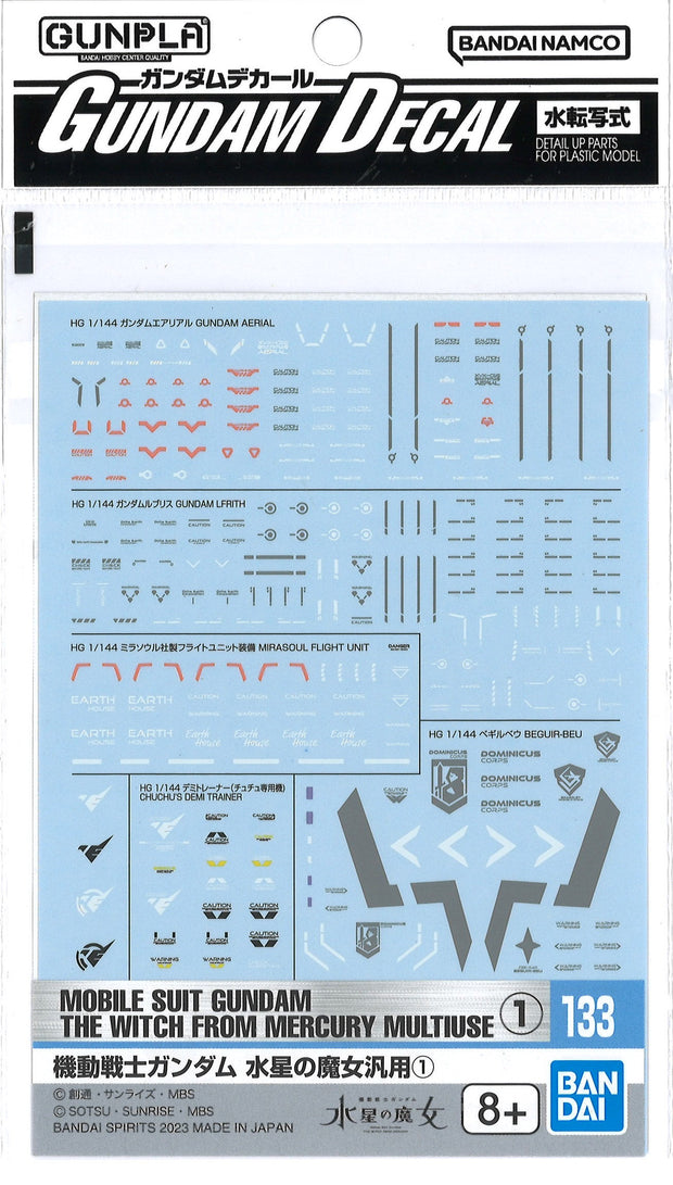 Gundam Decal No.133 Mobile Suit Gundam The Witch From Mercury Multiuse 1