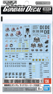 Gundam Decal No.136 Mobile Suit Gundam Side Stories Multiuse 1