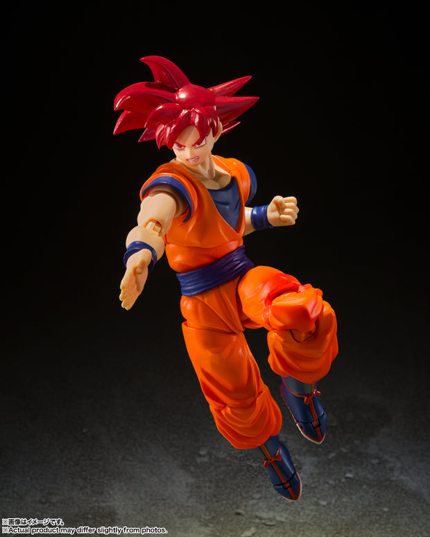 SHF Super Saiyan God Son Goku Saiyan God Of Virute (God of Instilled with The Light Of Righteous Hearts)