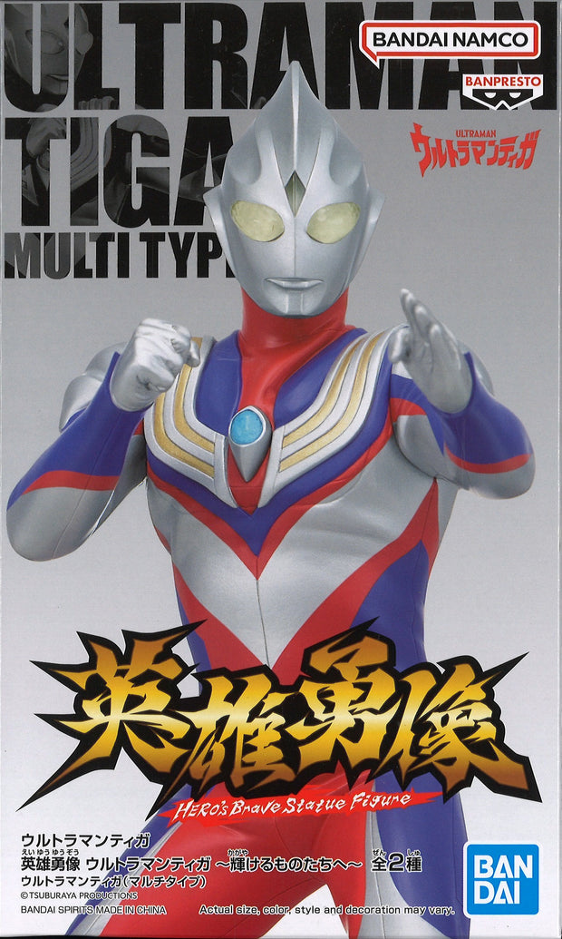 Ultraman Tiga Hero's Brave Statue Figure Ultraman Tiga Kagayakeru Monotachi E (A: Ultraman Tiga)