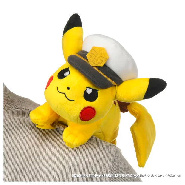 Pokemon Plush Captain Pikachu On Shoulder