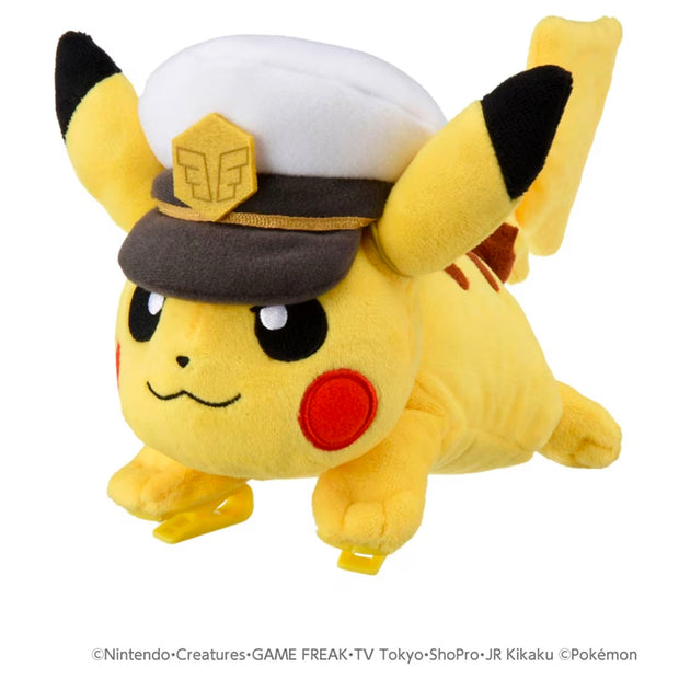Pokemon Plush Captain Pikachu On Shoulder