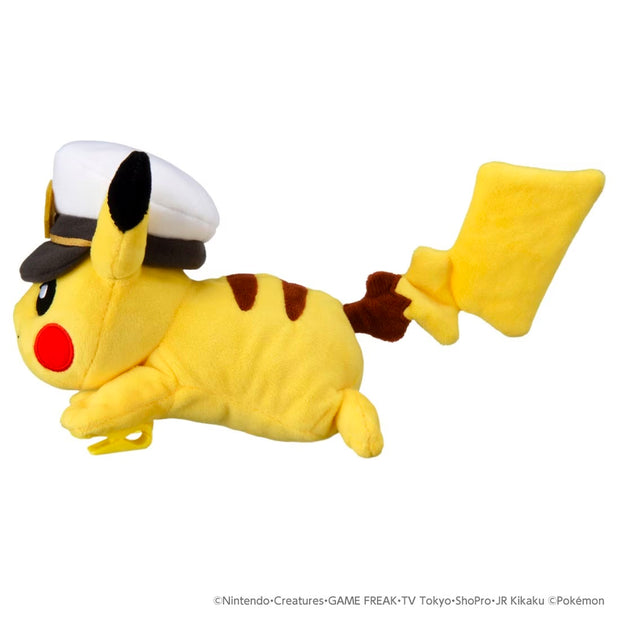 Pokemon Plush Captain Pikachu On Shoulder