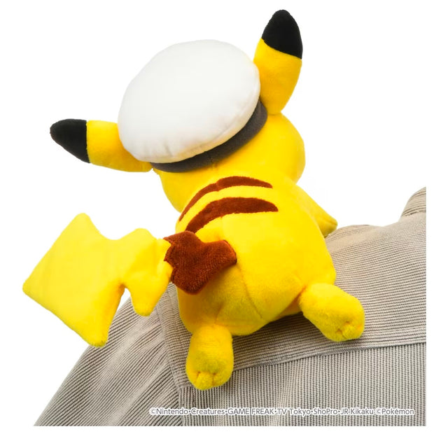 Pokemon Plush Captain Pikachu On Shoulder