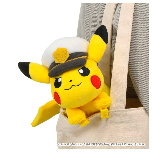 Pokemon Plush Captain Pikachu On Shoulder
