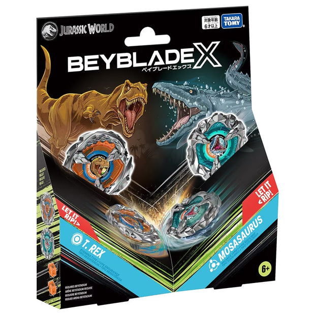 Beyblade BXG-40 Double Starter Jurassic World Collad A Mosasaurus Vs T-Rex