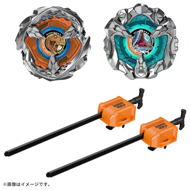 Beyblade BXG-40 Double Starter Jurassic World Collad A Mosasaurus Vs T-Rex