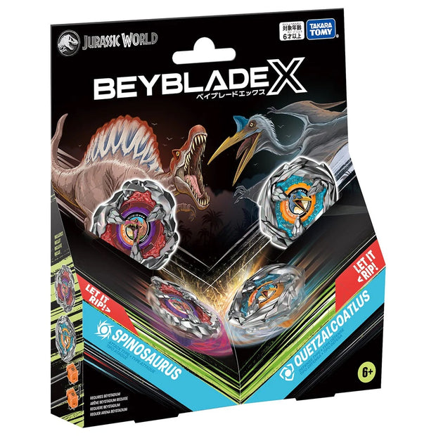 Beyblade BXG-41 Double Starter Jurassic World Collad A Spinosaurus Vs Quetzalcoatlus