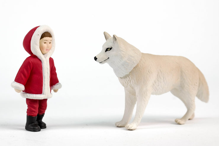 ANIA WHITE WOLF WITH SANTA BOY
