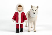 ANIA WHITE WOLF WITH SANTA BOY