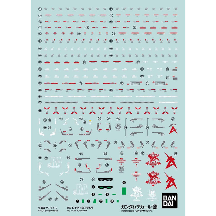 Gundam Decal 125 Rg 1/144 V Gundam